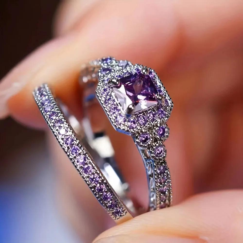 Zirconia Engagement Rings for Men and Women Dark Color Wedding Pair of Classic Synthetic Jewelry 11 фіолетовий
Zirconia Engagement Rings for Men and Women Dark Color Wedding Pair of Classic Synthetic Jewelry 11 фіолетовий