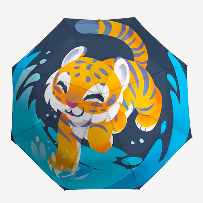 1pc Tiger Cub Water Play Automatic Windproof Umbrella - 8-Rib Portable Folding Black Iron Frame for Outdoor, Beach, Travel, Beach Umbrella110
1pc Tiger Cub Water Play Automatic Windproof Umbrella - 8-Rib Portable Folding Black Iron Frame for Outdoor, Beach, Travel, Beach Umbrella110