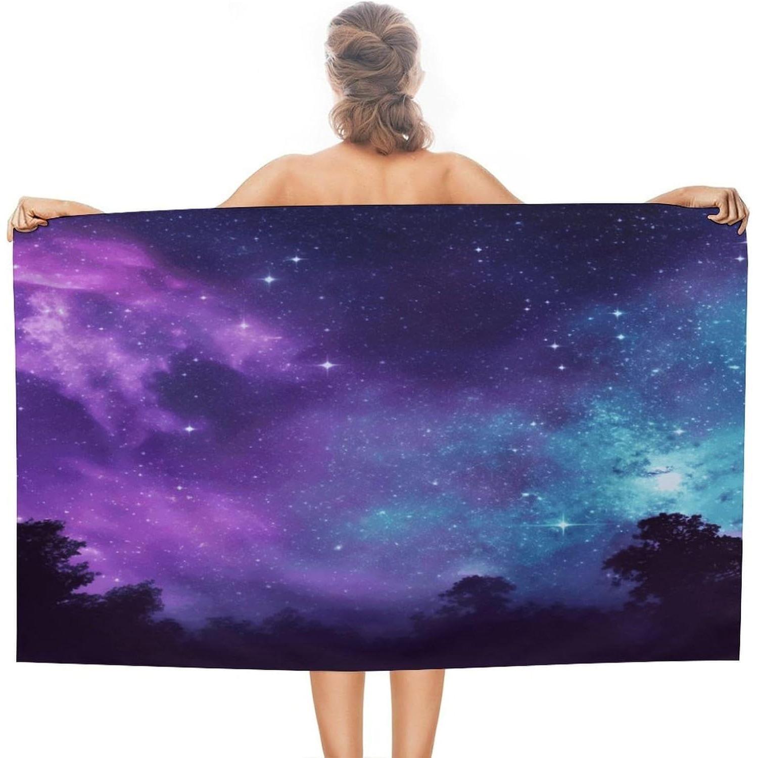 Purple Starry Sky Bath Towel Soft Absorbent Camping Towel Double-Faced Pile Beach Towels Travel Towels for Adults for Sports W40*H60(CM)
Purple Starry Sky Bath Towel Soft Absorbent Camping Towel Double-Faced Pile Beach Towels Travel Towels for Adults for Sports W40*H60(CM)