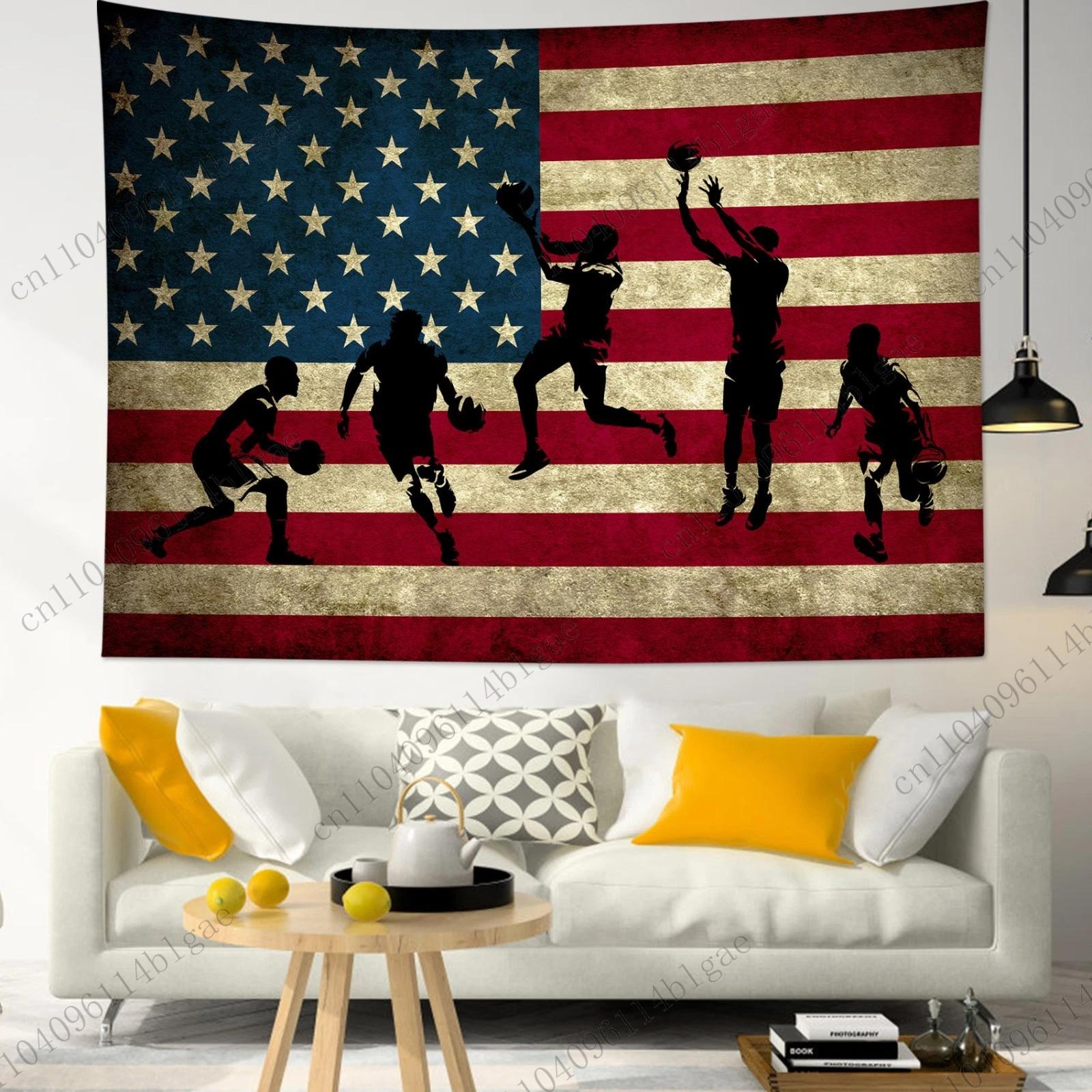 Vintage American Flag Basketball Tapestry Home Decoration Sports Wall Hanging For Bedroom, Living Room Basketball Fans Nba Lover 29x37in
Vintage American Flag Basketball Tapestry Home Decoration Sports Wall Hanging For Bedroom, Living Room Basketball Fans Nba Lover 29x37in
