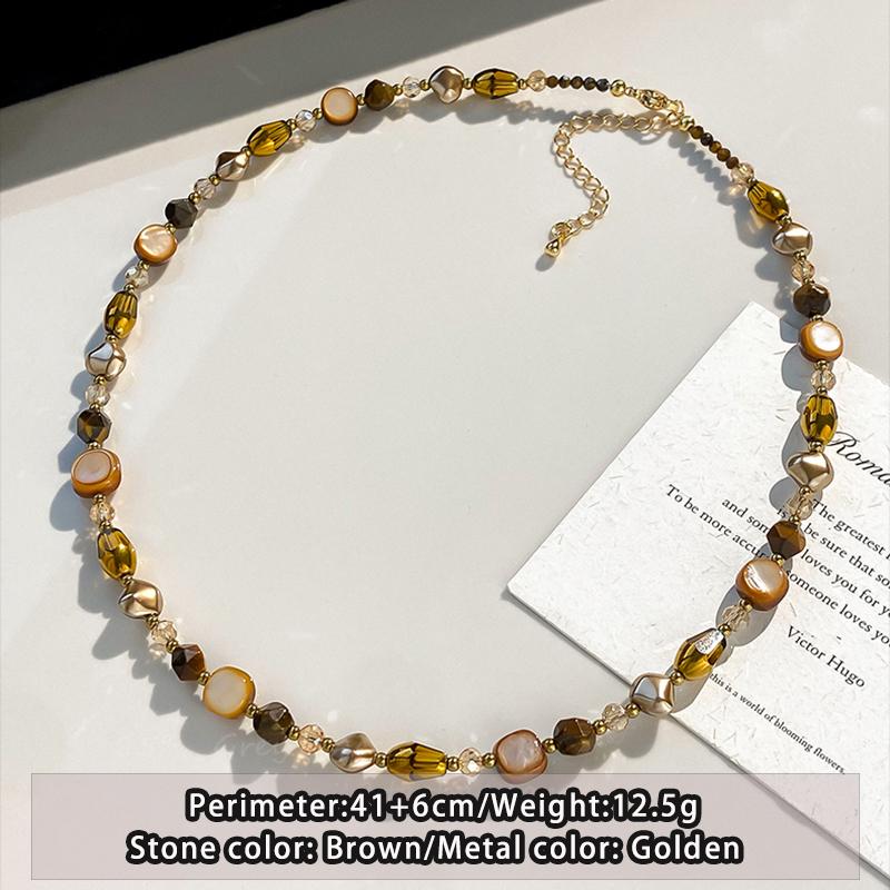 Maillard Natural Stone Beads Necklace Caramel Temperament Sweater Chain Light Luxury High-end Neck Chain For Women Girls Jewelry
Maillard Natural Stone Beads Necklace Caramel Temperament Sweater Chain Light Luxury High-end Neck Chain For Women Girls Jewelry