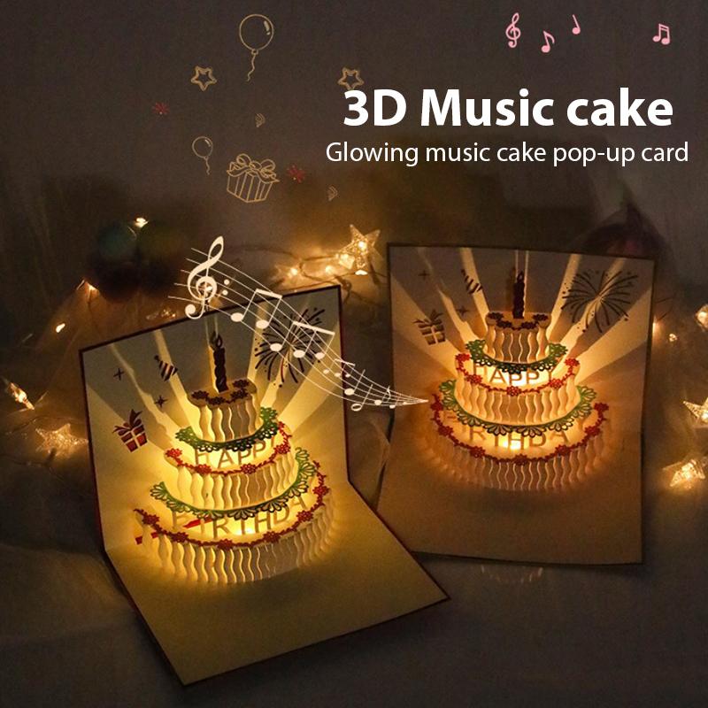 3D Pop Up Открытки на день рождения Led Согревающая музыка День рождения Торт Поздравительные открытки
3D Pop Up Открытки на день рождения Led Согревающая музыка День рождения Торт Поздравительные открытки