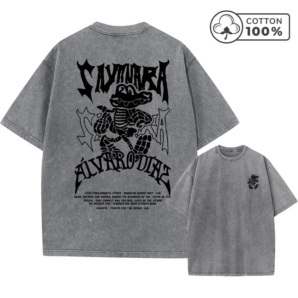 Mens Street Style Cute Crocodile Print Washed TShirt Distressed Pure Cotton Loose Fit Casual Short Sleeve Stylish Commute Top S
Mens Street Style Cute Crocodile Print Washed TShirt Distressed Pure Cotton Loose Fit Casual Short Sleeve Stylish Commute Top S