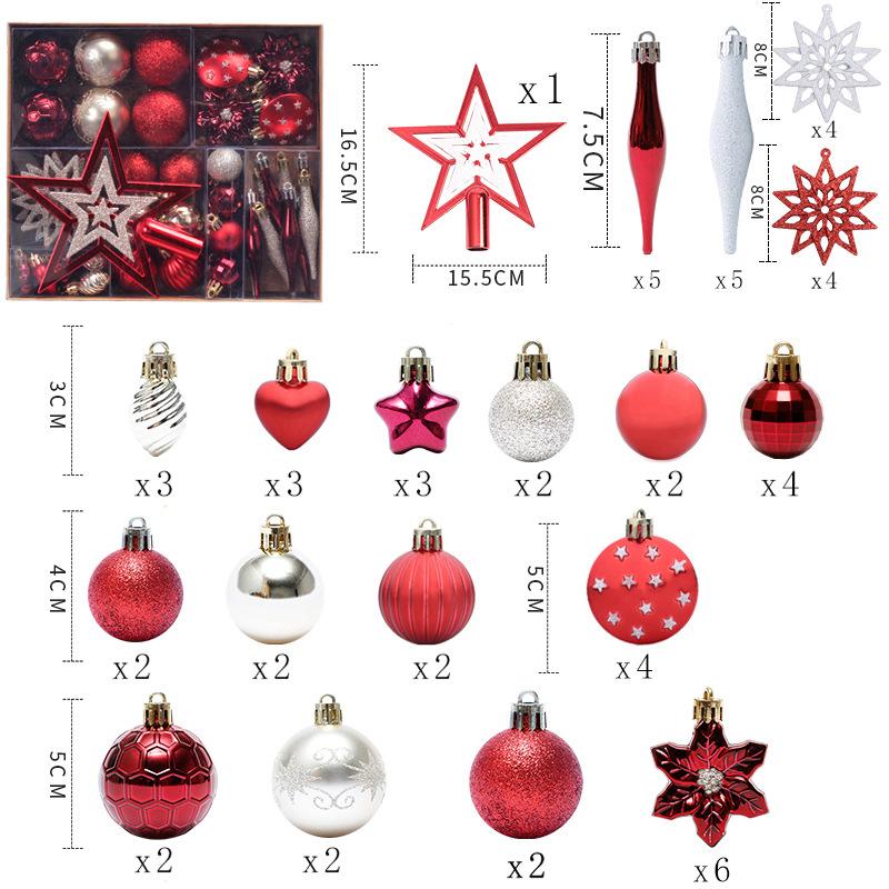 58 PCS High Quality Xmas Tree Ball Hanging Ornament Snowflake Star Pendant Outdoor Home Decor Party Supplies Christmas Box
58 PCS High Quality Xmas Tree Ball Hanging Ornament Snowflake Star Pendant Outdoor Home Decor Party Supplies Christmas Box