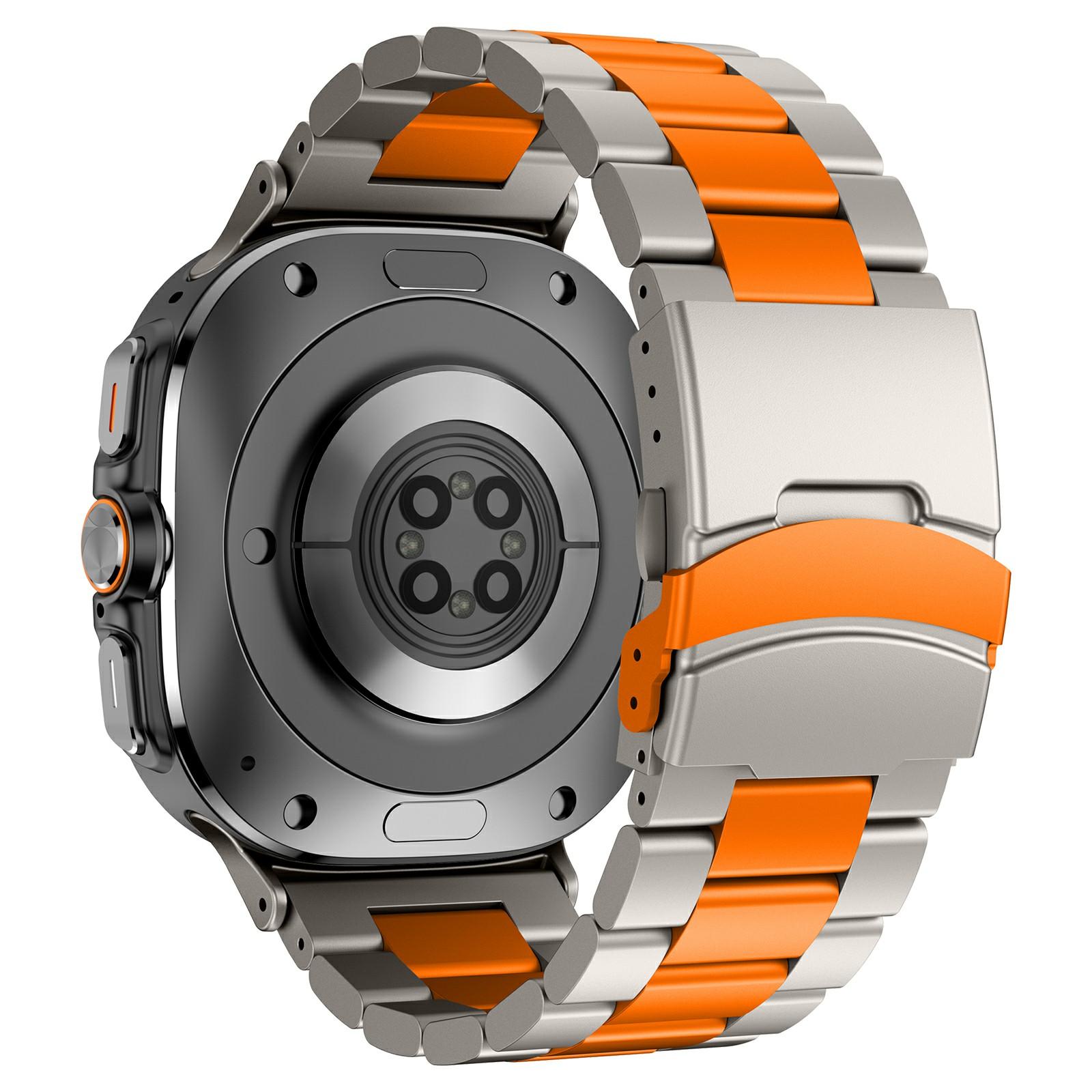 For Samsung Galaxy Watch Ultra 47mm Watch Band Titanium Alloy Three Bead Wrist Strap with Tool Titanium+Orange
For Samsung Galaxy Watch Ultra 47mm Watch Band Titanium Alloy Three Bead Wrist Strap with Tool Titanium+Orange