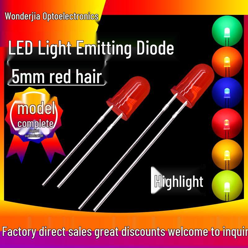 F5 Red LED Bead, 5mm Round Head, High Brightness, DIP Short Pin High Brightness (1000 pcs)
F5 Red LED Bead, 5mm Round Head, High Brightness, DIP Short Pin High Brightness (1000 pcs)