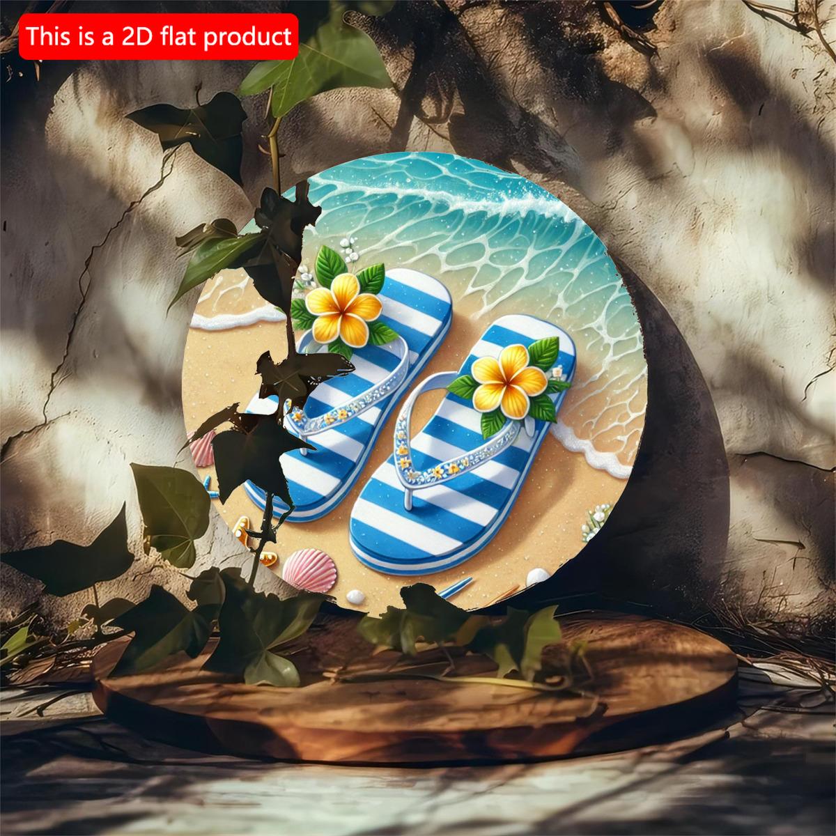 2d Flat 20*20cm Circular Wooden Sign, Vibrant Beach Scene with Flip Flops, Tropical Wall Art Decoration, Suitable for Homes, Offices, Cafes, Bars. 20*20cm
2d Flat 20*20cm Circular Wooden Sign, Vibrant Beach Scene with Flip Flops, Tropical Wall Art Decoration, Suitable for Homes, Offices, Cafes, Bars. 20*20cm