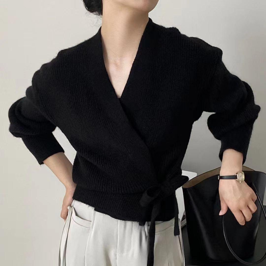 Кардиган, свитер, женский осенний галстук-бабочка с v-образным вырезом, вязаный женский короткий кардиган с высокой талией, свитер, пальто, дизайн, свитер Sense One Size чёрный
Кардиган, свитер, женский осенний галстук-бабочка с v-образным вырезом, вязаный женский короткий кардиган с высокой талией, свитер, пальто, дизайн, свитер Sense One Size чёрный