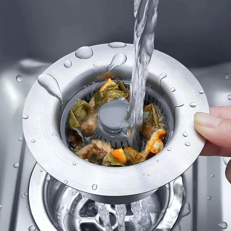 3-In-1 Sink Drain Strainer Stainless Steel Kitchen Bathtub Hair Stopper Sink Aid Drain Filter for Kitchen Bathroom Accessories
3-In-1 Sink Drain Strainer Stainless Steel Kitchen Bathtub Hair Stopper Sink Aid Drain Filter for Kitchen Bathroom Accessories