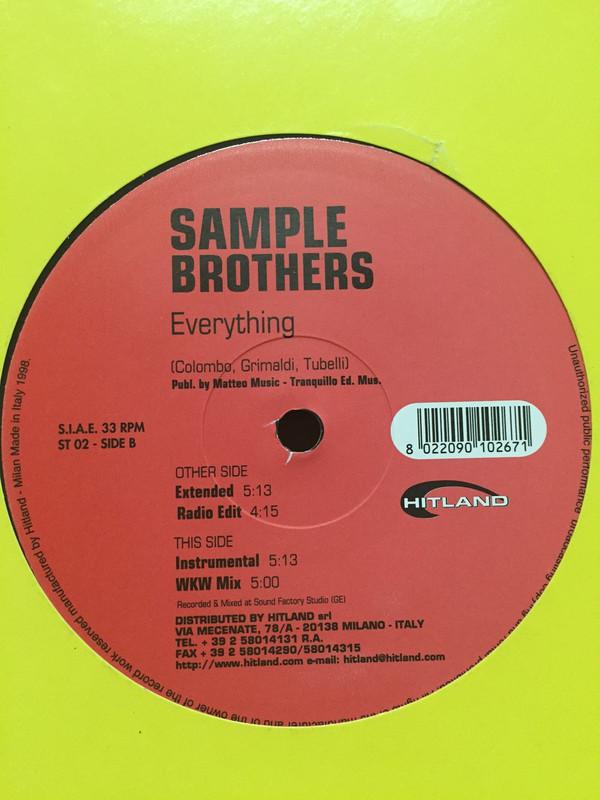 12inch Record SAMPLE BROTHERS - Everything ST02 Stomp! 1998 Italy Dance & Electronica Used
12inch Record SAMPLE BROTHERS - Everything ST02 Stomp! 1998 Italy Dance & Electronica Used
