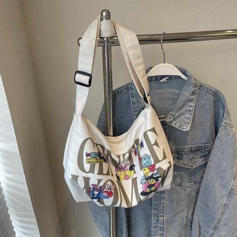 Холщовая сумка с алфавитом женская большой вместимости 2025 новая повседневная ручная тканевая сумка студенческая для занятий на плечо сумка для отдыха зелёный