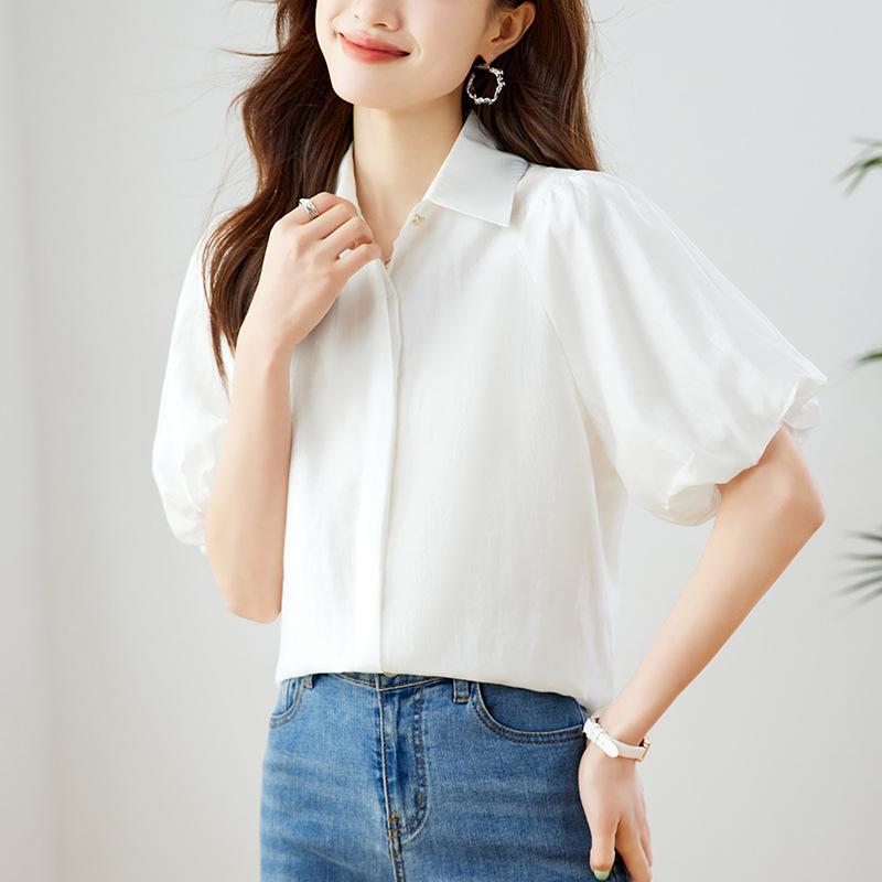 White Puff Sleeve Short-sleeved Shirt for Women In Summer, Loose Commuting, Light and Mature Style Elegant Top M білий
White Puff Sleeve Short-sleeved Shirt for Women In Summer, Loose Commuting, Light and Mature Style Elegant Top M білий
