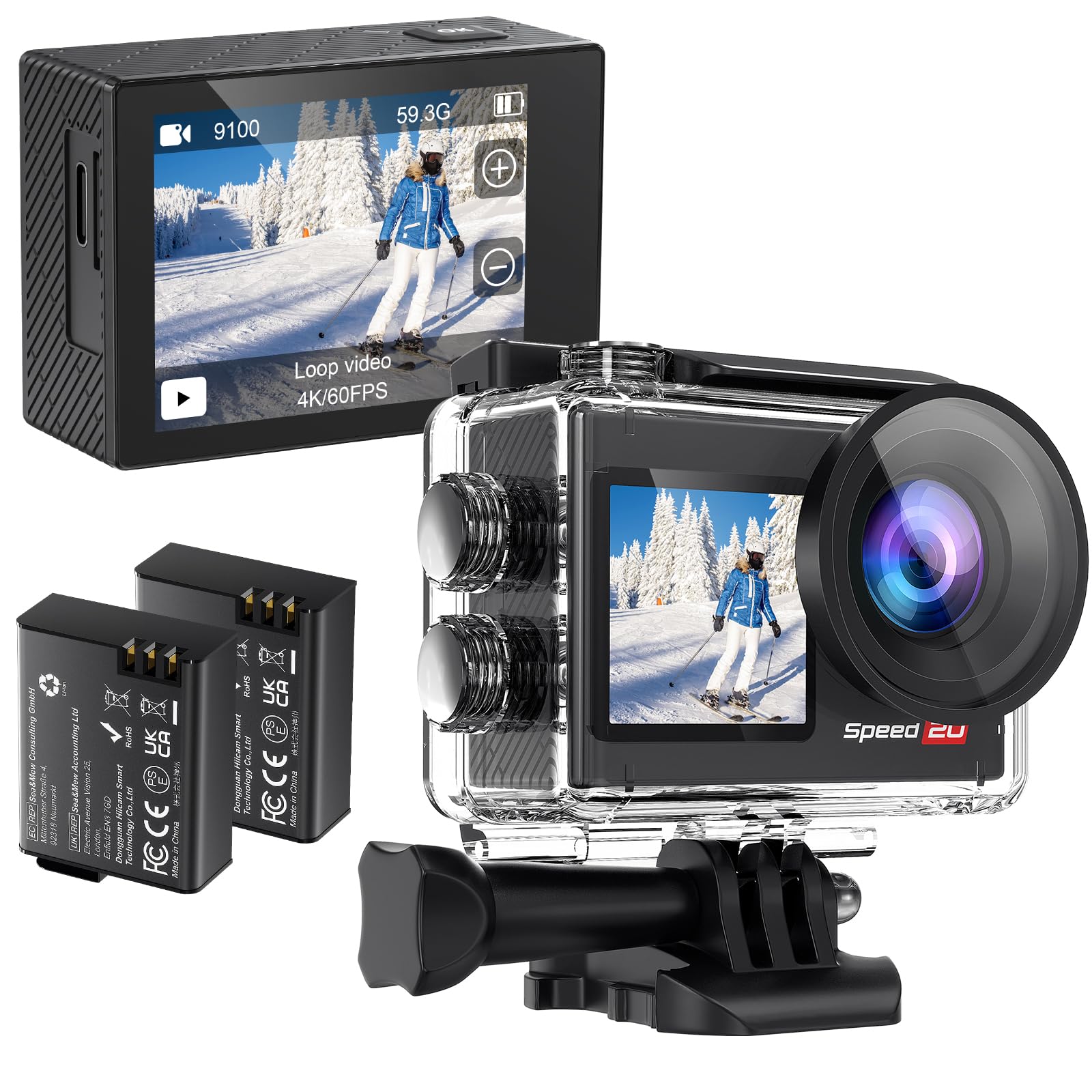 Hiicam Speed20 Action Camera Wearable Camera 4K/60fps Ultra High Definition Image Quality 6-Axis EIS Image Stabilization Wearable Camera Underwater Ca
Hiicam Speed20 Action Camera Wearable Camera 4K/60fps Ultra High Definition Image Quality 6-Axis EIS Image Stabilization Wearable Camera Underwater Ca