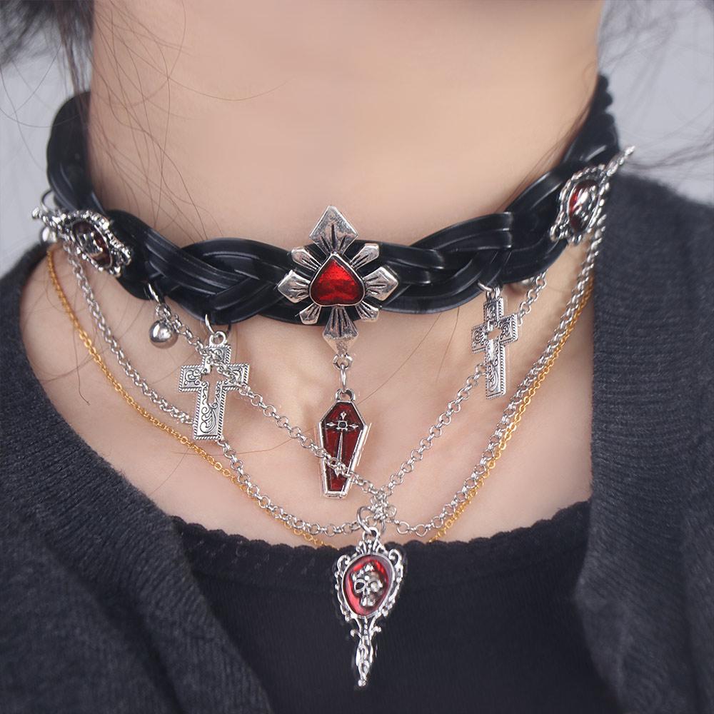 Скелет Хелловін Череп Choker Corss Tassel бісерне намисто Vintage Y2K шкіряне намисто для дівчаток чорний
Скелет Хелловін Череп Choker Corss Tassel бісерне намисто Vintage Y2K шкіряне намисто для дівчаток чорний