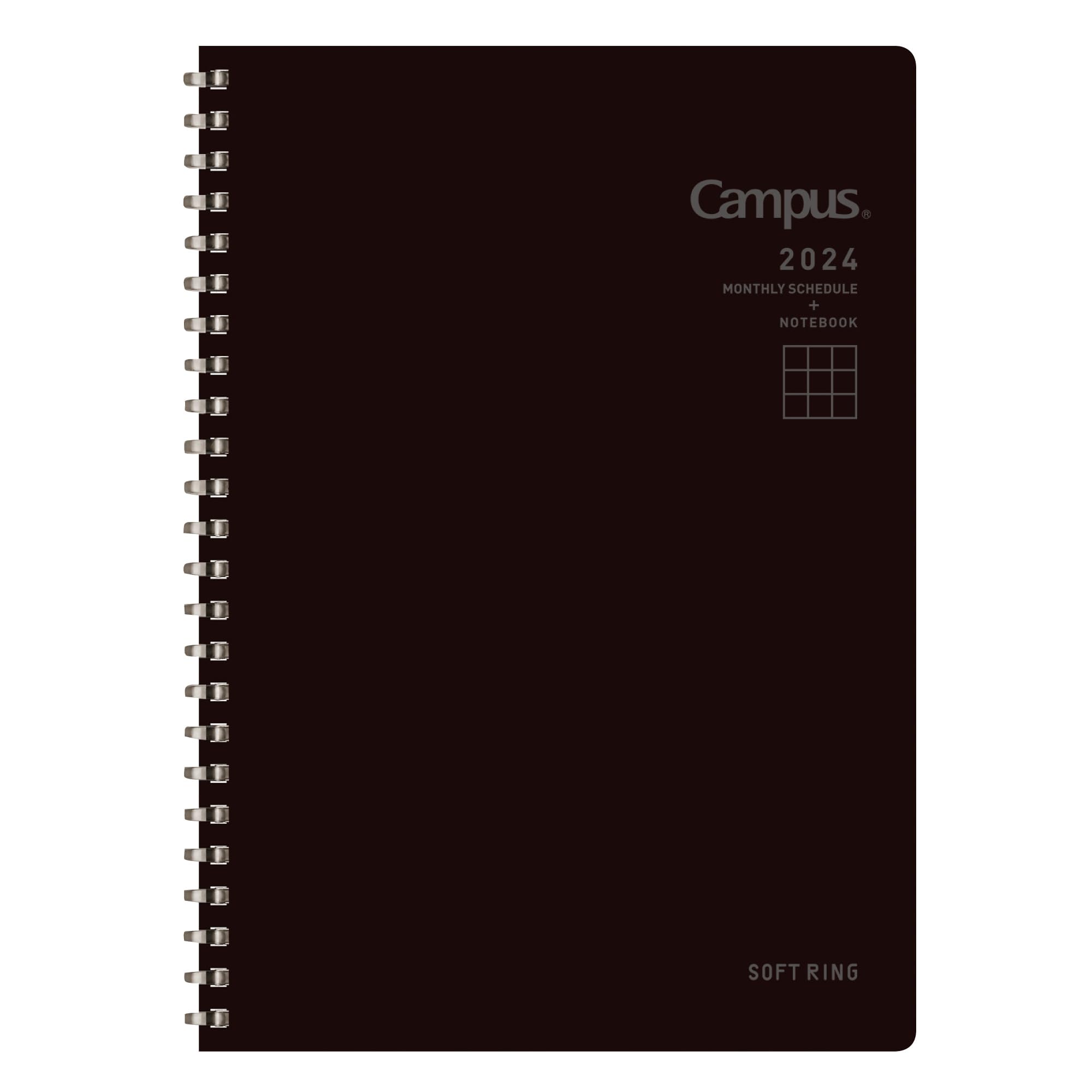 KOKUYO Soft Ring Diary-Notebook 2024 A5 Monthly Block Black Ni-SMND-A5-24 Starting in December 2023
KOKUYO Soft Ring Diary-Notebook 2024 A5 Monthly Block Black Ni-SMND-A5-24 Starting in December 2023