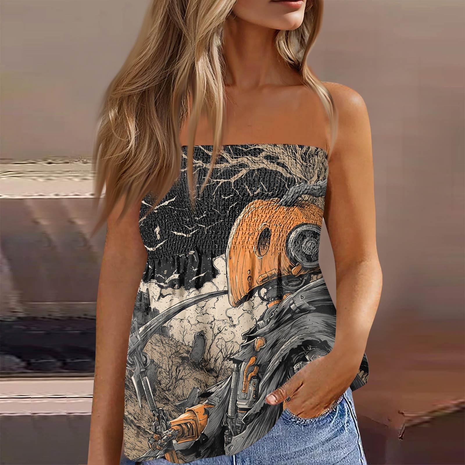 Летние топы-трубы для женщин, милая сексуальная футболка без рукавов с принтом на открытых плечах XXL
Летние топы-трубы для женщин, милая сексуальная футболка без рукавов с принтом на открытых плечах XXL