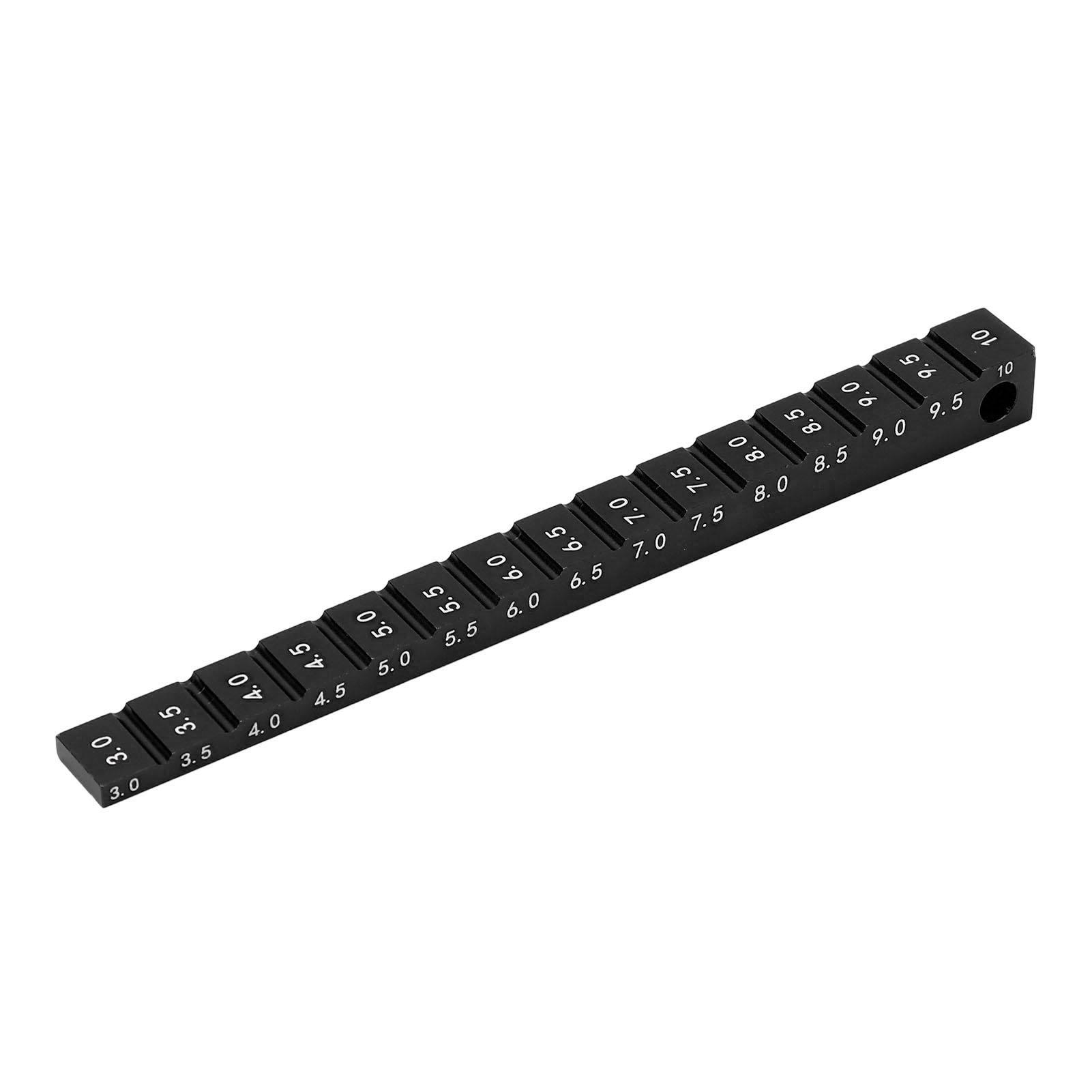 Chassis Ride Height Gauge Aluminum Alloy 3‑10mm Rc Car Droop Gauge Accessories for 1/10 RC Drift Car Black
Chassis Ride Height Gauge Aluminum Alloy 3‑10mm Rc Car Droop Gauge Accessories for 1/10 RC Drift Car Black