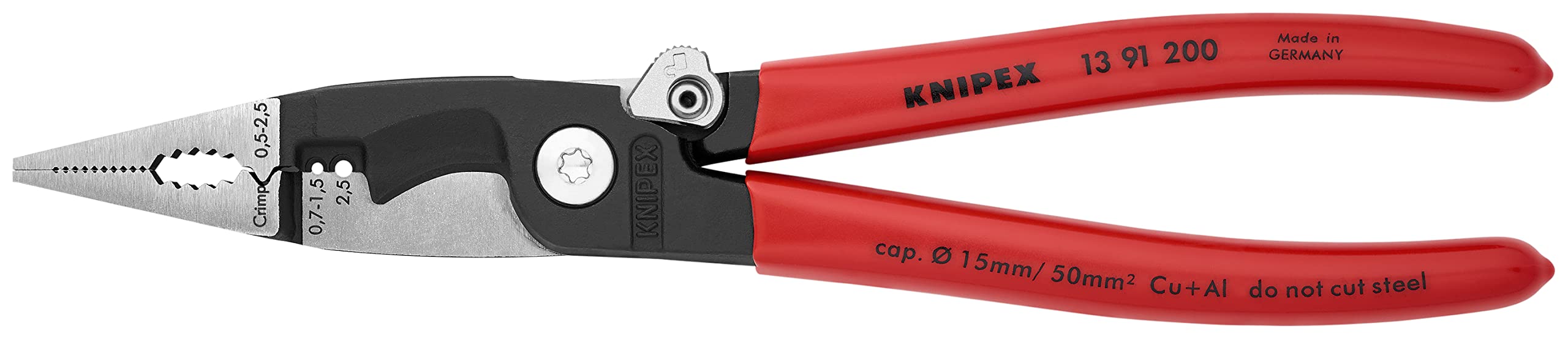 KNIPEX Electro Pliers with Lock 200mm 1391200
KNIPEX Electro Pliers with Lock 200mm 1391200