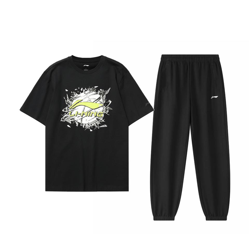 Li-Ning Loose Versatile Letter T-Shirt Simple Solid Color Comfortable Long Pants Casual Sports Suit Men suit Black AHSUA05-2+AYKT415-1 M
Li-Ning Loose Versatile Letter T-Shirt Simple Solid Color Comfortable Long Pants Casual Sports Suit Men suit Black AHSUA05-2+AYKT415-1 M