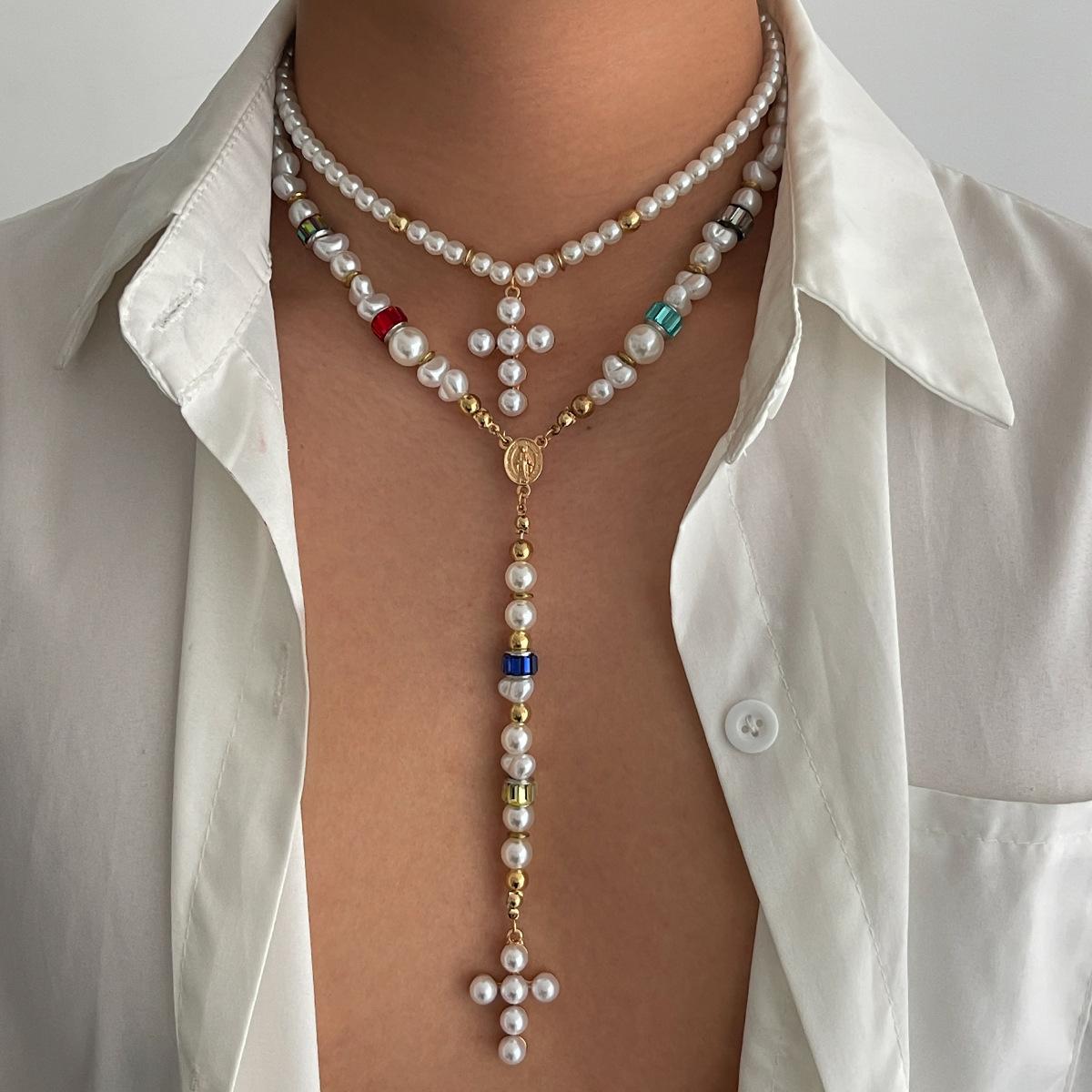 Elegant Imitation Pearl Y-shape Necklace for Women Beaded Long Tassels Cross Pendant Choker Neck Zircon Y2K Accessories Gifts
Elegant Imitation Pearl Y-shape Necklace for Women Beaded Long Tassels Cross Pendant Choker Neck Zircon Y2K Accessories Gifts