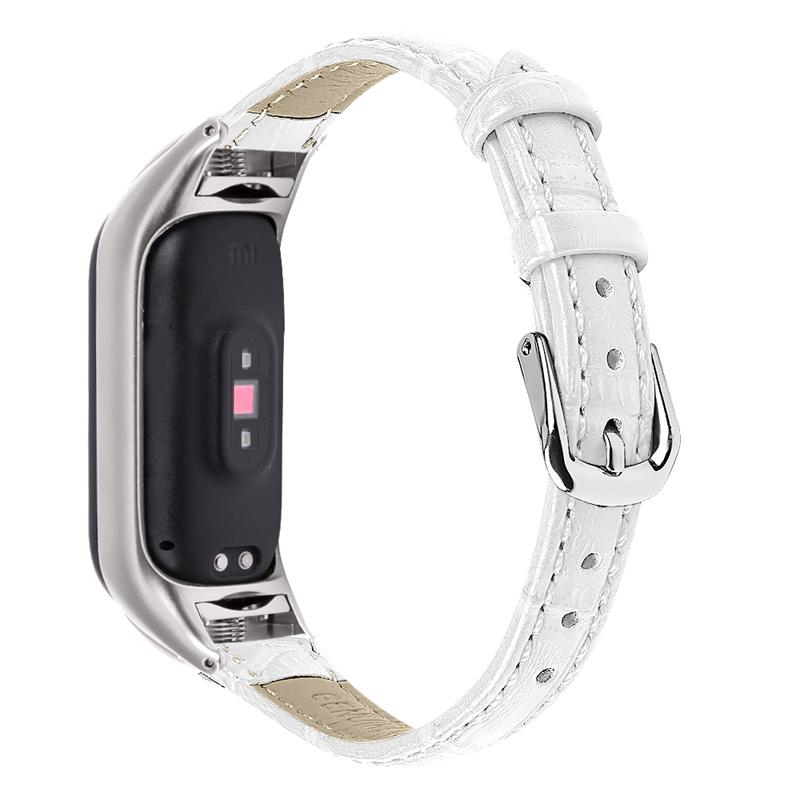For Xiaomi Mi Band 7 Buckle Design Top Layer Cowhide Leather Bamboo Grain Adjustable Watch Band with Silver Protective Cover White
For Xiaomi Mi Band 7 Buckle Design Top Layer Cowhide Leather Bamboo Grain Adjustable Watch Band with Silver Protective Cover White