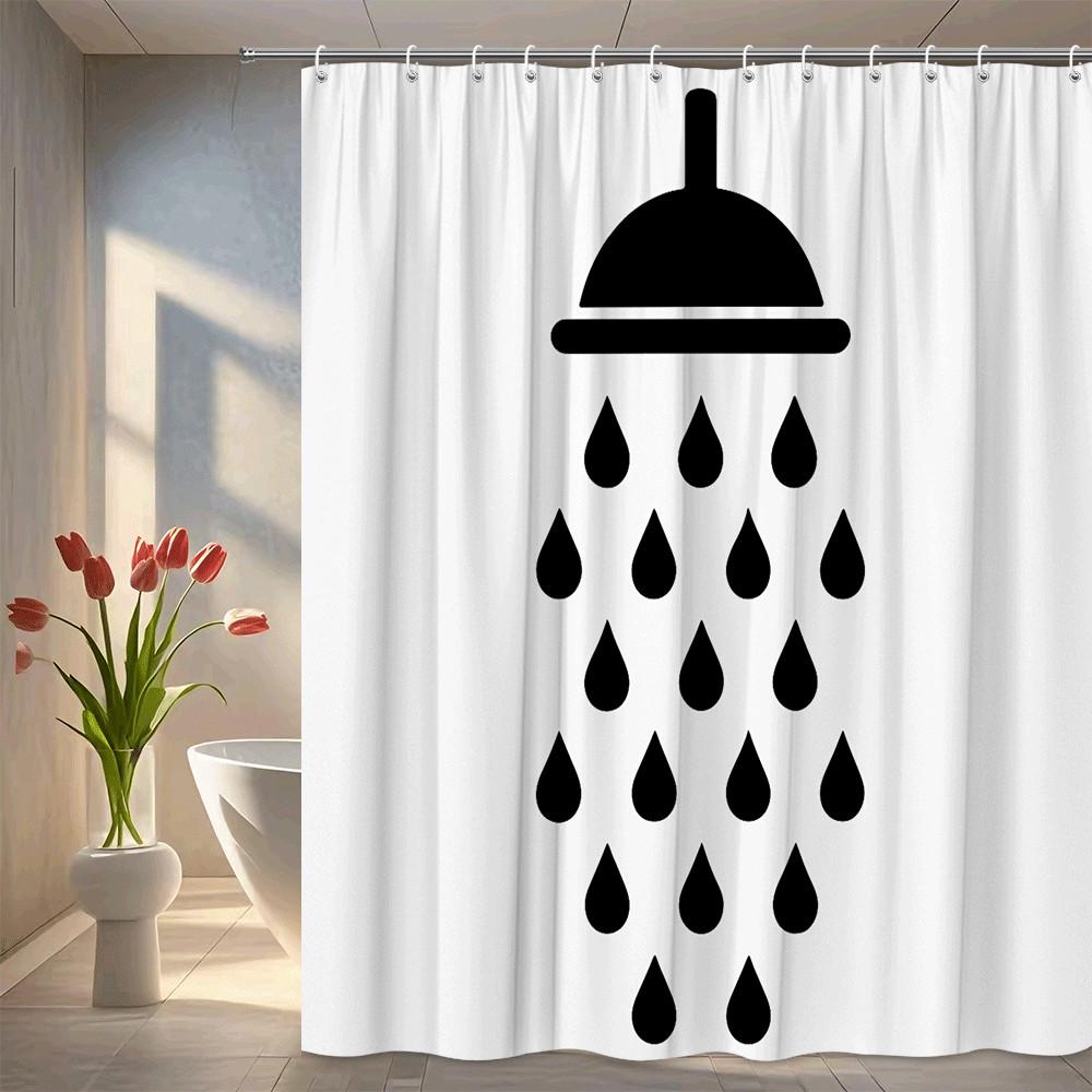 Funny Shower Curtain Black Raindrop Design Minimalist Bathroom Decor Humor Gift Waterproof Free Hooks Included Elevate Space W60H190(CM)-1 Pcs
Funny Shower Curtain Black Raindrop Design Minimalist Bathroom Decor Humor Gift Waterproof Free Hooks Included Elevate Space W60H190(CM)-1 Pcs
