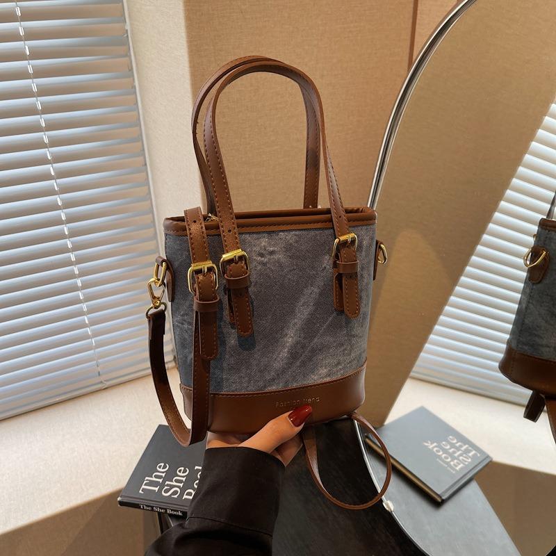 Сегодняшняя популярная нишевая сумка-ведро женская весенняя новая простая на плечо сумка-мессенджер модная маленькая сумка синий