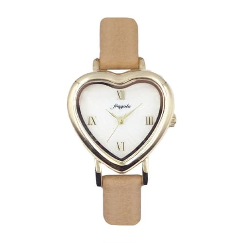 Fragola Heart Case Strap Watch N00124S-1 GD/CA Women s Brown
Fragola Heart Case Strap Watch N00124S-1 GD/CA Women s Brown