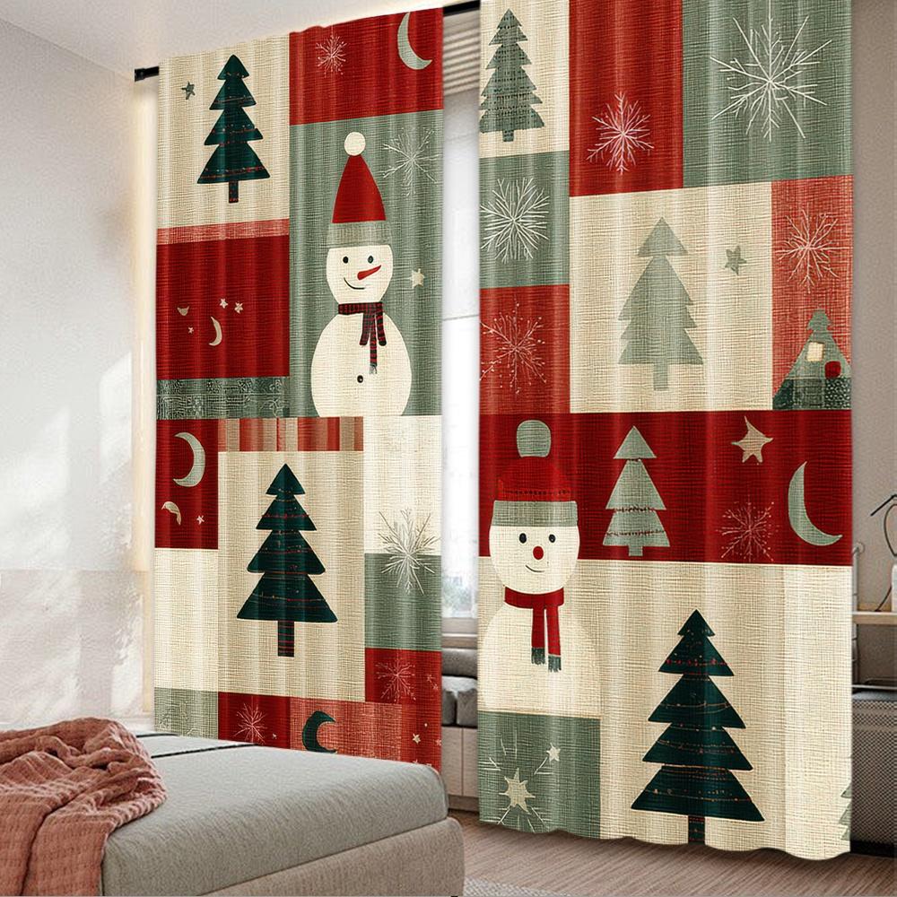 Flat Printing Christmas Curtains Snowy Patchwork Scopic Stylish Polyester Fiber Family Party Drapes Curtain Set Of 2 Made Washable W100*H70(CM)-Rod Pocket&1PCS
Flat Printing Christmas Curtains Snowy Patchwork Scopic Stylish Polyester Fiber Family Party Drapes Curtain Set Of 2 Made Washable W100*H70(CM)-Rod Pocket&1PCS