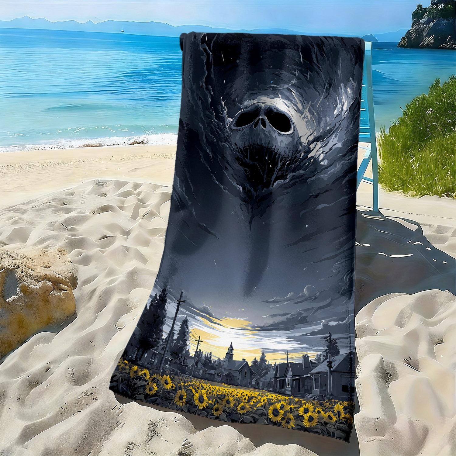 Dark style skull pattern polyester microfiber beach towel is highly absorbent, suitable for swimming and beach outings W40*H60(CM)
Dark style skull pattern polyester microfiber beach towel is highly absorbent, suitable for swimming and beach outings W40*H60(CM)