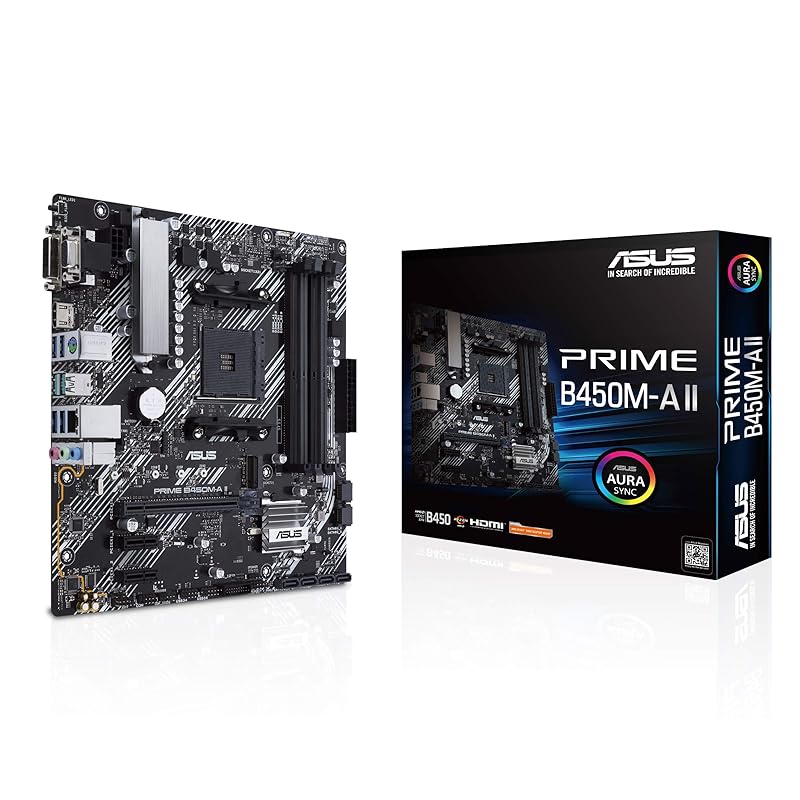 ASUS Prime B450M-A II AMD AM4 (Ryzen 50003rd/2nd/1st Gen Ryzen Micro ATX (128GB DDR44400 O.C.)NVMeHDMI 2.0b/DVI/D-SubUSB 3.2
ASUS Prime B450M-A II AMD AM4 (Ryzen 50003rd/2nd/1st Gen Ryzen Micro ATX (128GB DDR44400 O.C.)NVMeHDMI 2.0b/DVI/D-SubUSB 3.2