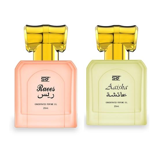 Ramsons SRF Aaisha & SRF Raees Concentrated Perfume Oil Combo (Pack of 2 x 20ml) | Alcohol Free |Attar Perfume Roll on
Ramsons SRF Aaisha & SRF Raees Concentrated Perfume Oil Combo (Pack of 2 x 20ml) | Alcohol Free |Attar Perfume Roll on