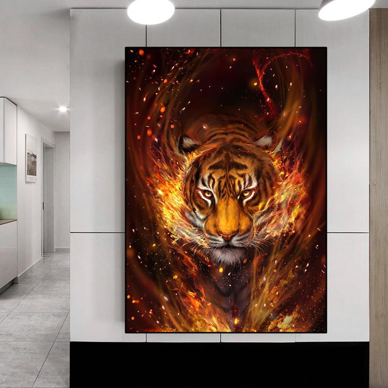 Тигр Вогонь Плакати та принти Абстрактні зображення тварин Настінне мистецтво для вітальні Картини на полотні Куадрос Домашній декор без рамки 40X60cm Unframed
Тигр Вогонь Плакати та принти Абстрактні зображення тварин Настінне мистецтво для вітальні Картини на полотні Куадрос Домашній декор без рамки 40X60cm Unframed