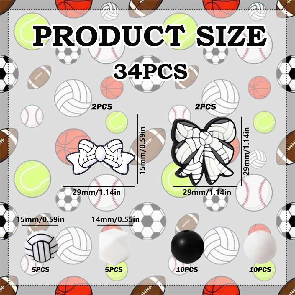 34/60PCS Ball Bow Series Silicone Bead Set, perfect for DIY handmade crafts such as keychains, necklaces, bracelets, etc
34/60PCS Ball Bow Series Silicone Bead Set, perfect for DIY handmade crafts such as keychains, necklaces, bracelets, etc