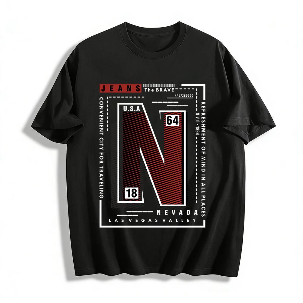 Vintage 1864 Letter N Print Casual Denim Style Unisex T-Shirt Pure cotton T-shirt XXS
Vintage 1864 Letter N Print Casual Denim Style Unisex T-Shirt Pure cotton T-shirt XXS