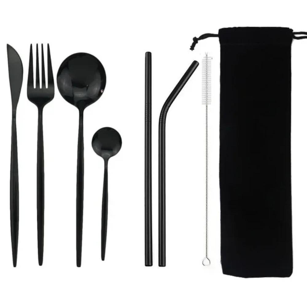 8Pcs/set Tableware Reusable Travel Cutlery Set Camp Utensils Set with stainless steel Spoon Fork Chopsticks Straw Portable case срібний
8Pcs/set Tableware Reusable Travel Cutlery Set Camp Utensils Set with stainless steel Spoon Fork Chopsticks Straw Portable case срібний