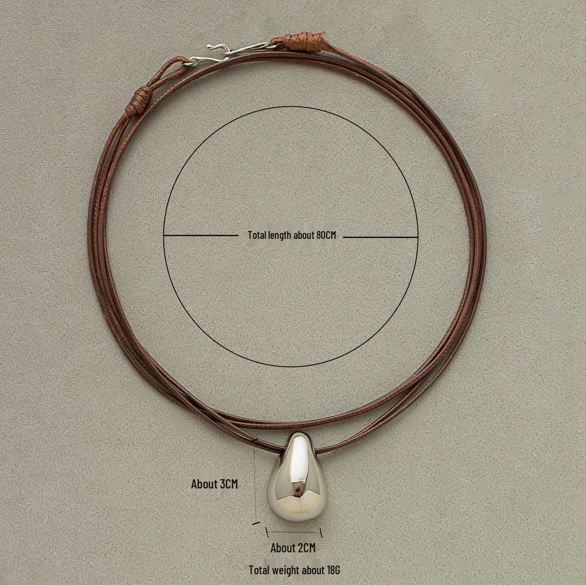 LC Minimalist Double-Layer Wax Cord Necklace with Elegant Teardrop Pendant
LC Minimalist Double-Layer Wax Cord Necklace with Elegant Teardrop Pendant