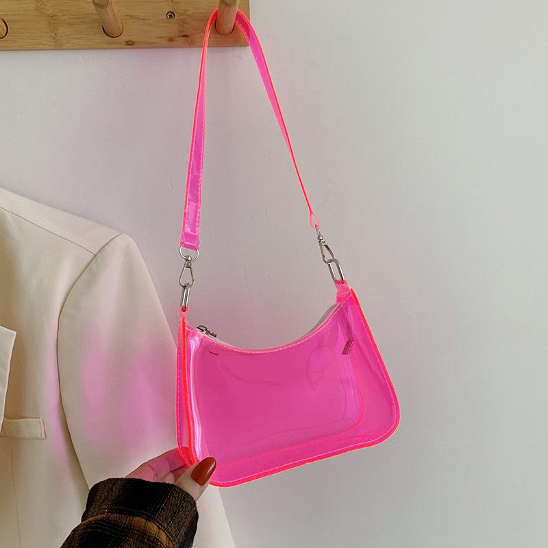 Fashion Lady Jelly Solid Color Clear Underarm Bag Casual Women Hobos Handbags Purse Vintage transparent Cell Phone Shoulder Bag
Fashion Lady Jelly Solid Color Clear Underarm Bag Casual Women Hobos Handbags Purse Vintage transparent Cell Phone Shoulder Bag