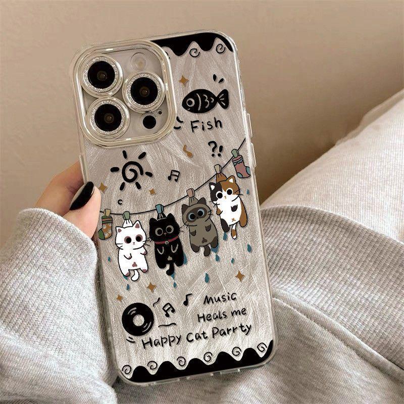 Cat Hanging Gauze Shell for Apple 17 Pro Max Case - Rhinestone Lens Film for 14, 15, 16 Pro Models iPhone 16 Pro
Cat Hanging Gauze Shell for Apple 17 Pro Max Case - Rhinestone Lens Film for 14, 15, 16 Pro Models iPhone 16 Pro