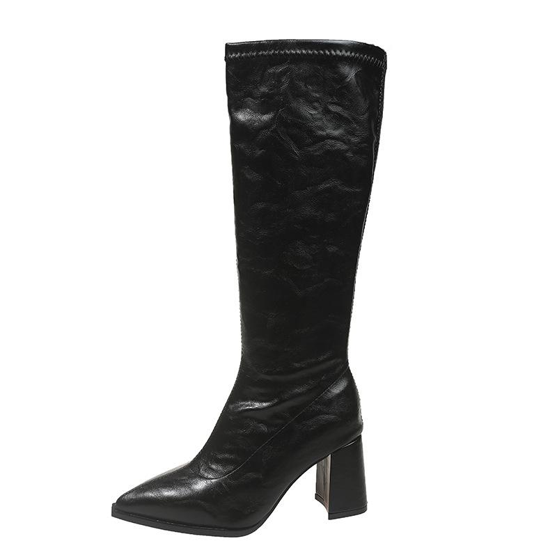 Pointed temperament retro and thin high-heeled fashion boots 2025 autumn new large-size thick heels but knee-high boots for women 35 чорний
Pointed temperament retro and thin high-heeled fashion boots 2025 autumn new large-size thick heels but knee-high boots for women 35 чорний