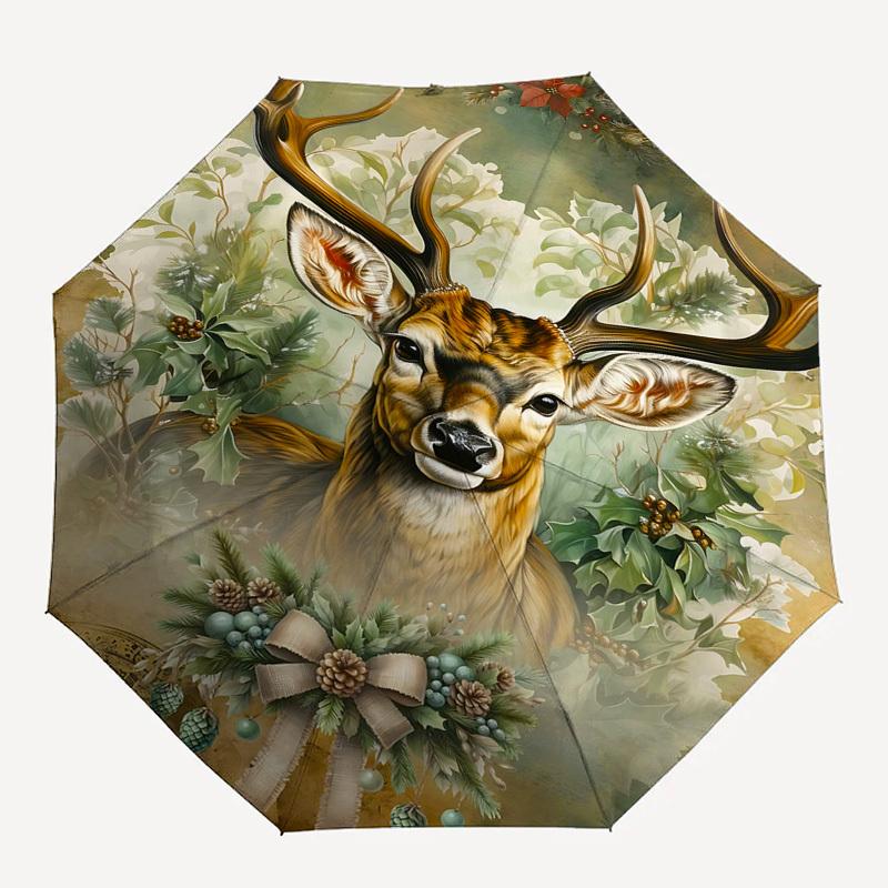 1pc Deer Christmas umbrella automatic open/close, 8-Rib Durable Frame, Compact Folding Design, Ideal Birthday/Holiday Gift 1123A
1pc Deer Christmas umbrella automatic open/close, 8-Rib Durable Frame, Compact Folding Design, Ideal Birthday/Holiday Gift 1123A