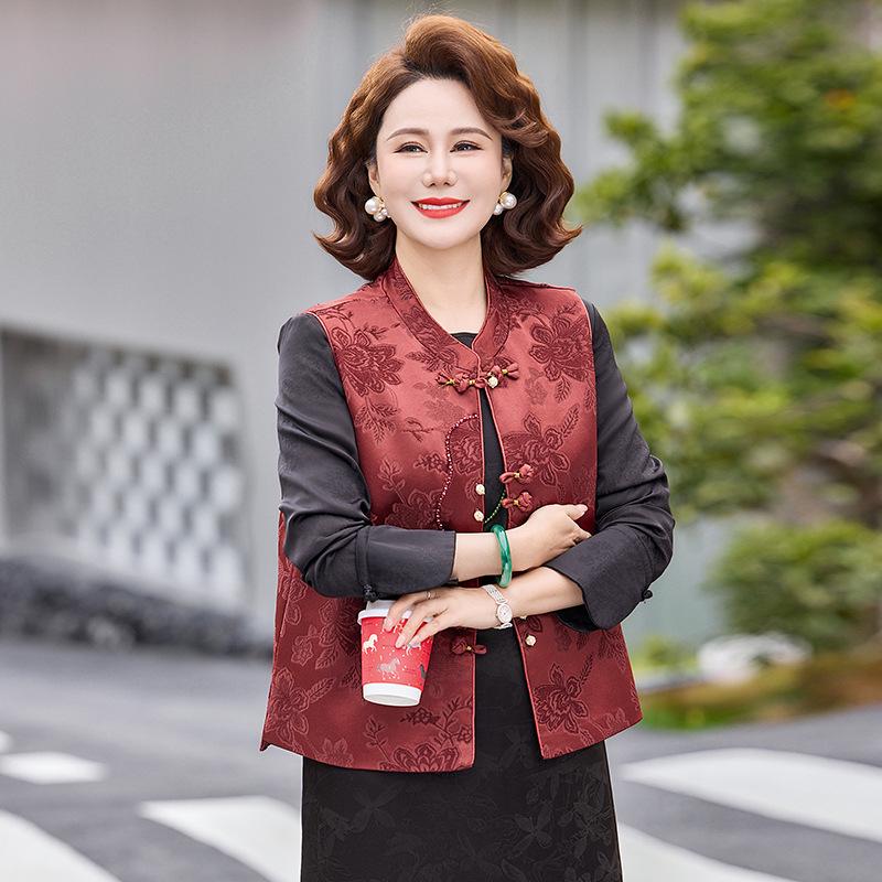 Stylish Chinese National Style Vest for Women, Ages 40-60 2XL (110-125 jin)
Stylish Chinese National Style Vest for Women, Ages 40-60 2XL (110-125 jin)
