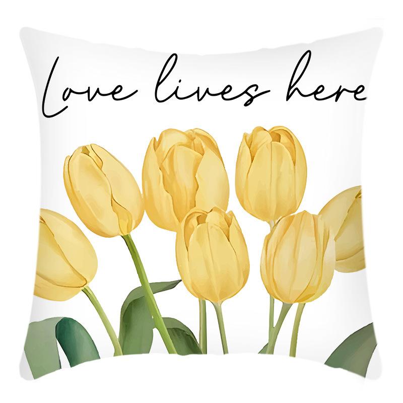 New Yellow Letter Creative Flower Tulip Pillowcase Bedside Sofa Cushion Pillowcase 45*45cm
New Yellow Letter Creative Flower Tulip Pillowcase Bedside Sofa Cushion Pillowcase 45*45cm
