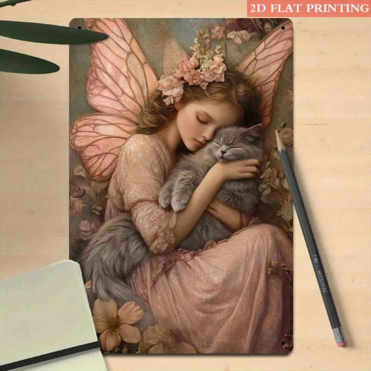 Metal Fairy Girl Cat Wall Sign Pink Floral Decor Gift for Women Wedding Anniversary 20x30cm
Metal Fairy Girl Cat Wall Sign Pink Floral Decor Gift for Women Wedding Anniversary 20x30cm