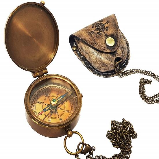 Brass Nautical Pocket Compass Leather Case Camping Hiking Direction Marine Graduation for Men Quality Accessory
Brass Nautical Pocket Compass Leather Case Camping Hiking Direction Marine Graduation for Men Quality Accessory