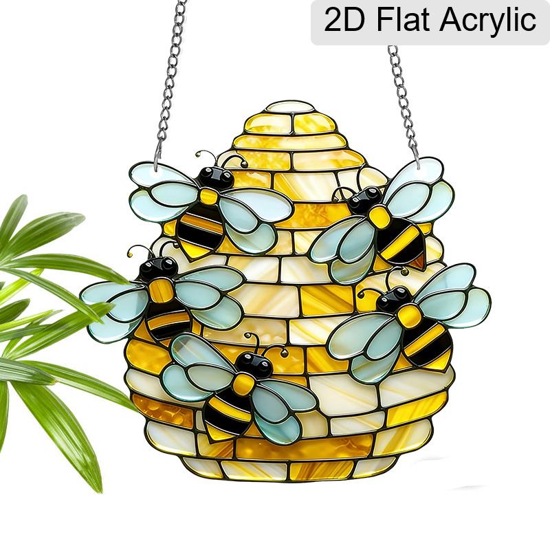 Acrylic Bee & Beehive Suncatcher Stained Glass Effect Window Hanging Ornament Nature Gifts for Home Decor Lovers 20cm/7.87Inches
Acrylic Bee & Beehive Suncatcher Stained Glass Effect Window Hanging Ornament Nature Gifts for Home Decor Lovers 20cm/7.87Inches