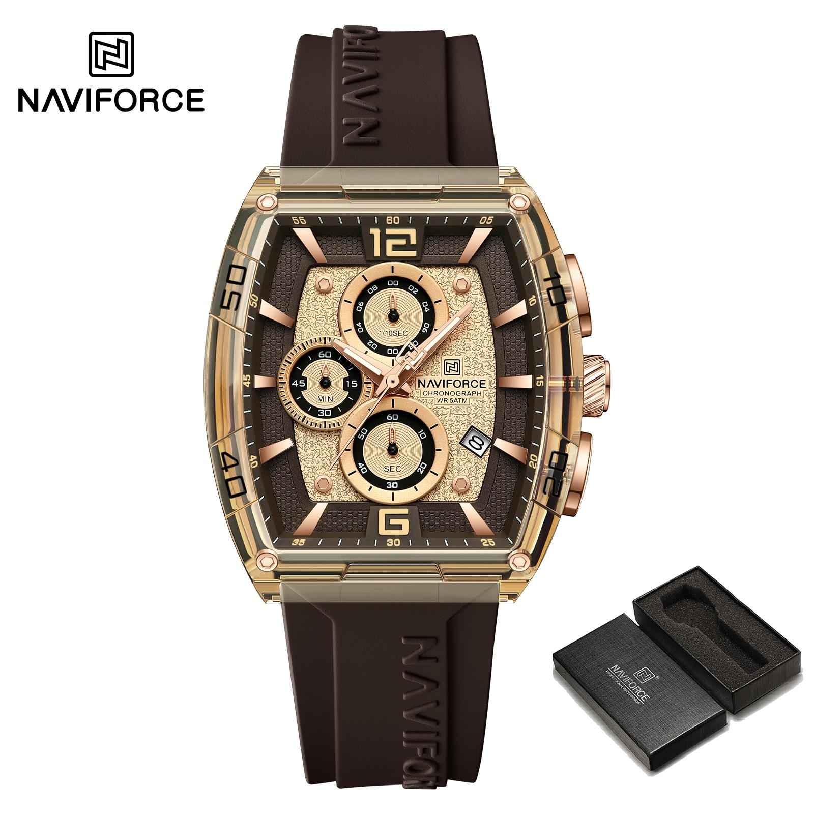 Naviforce Мужские часы-хронограф Кварцевый механизм Силиконовый ремешок Водонепроницаемые Люминесцентные стрелки Дата Квадратные Мужские Мальчик Модные аксессуары Часы NF6101 коричневый
Naviforce Мужские часы-хронограф Кварцевый механизм Силиконовый ремешок Водонепроницаемые Люминесцентные стрелки Дата Квадратные Мужские Мальчик Модные аксессуары Часы NF6101 коричневый