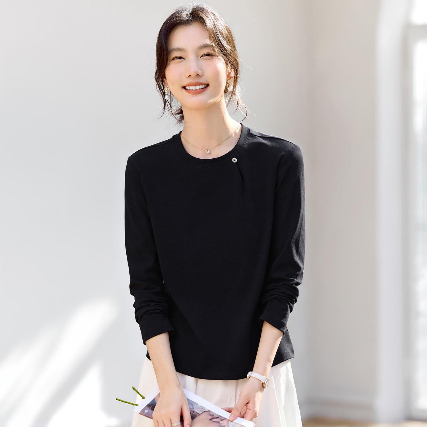 Women s Straight Shoulder Long Sleeve T-shirt, Slimming Inner Base Layer Top, Spring & Autumn Elegant Style, 2026 Collection. L
Women s Straight Shoulder Long Sleeve T-shirt, Slimming Inner Base Layer Top, Spring & Autumn Elegant Style, 2026 Collection. L
