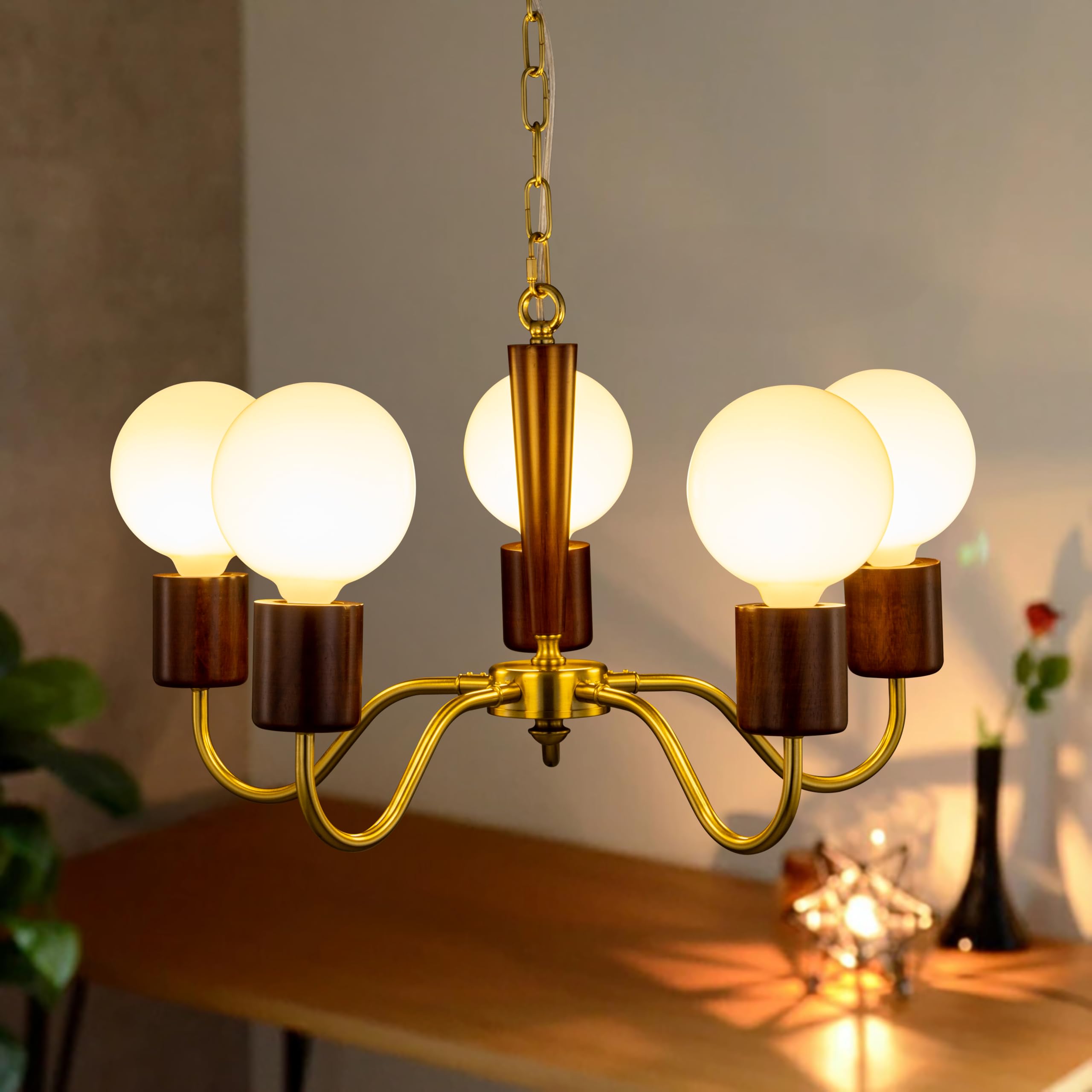 Chende Pendant Light Chandelier Retro Wood Brass LED Compatible 5 Lights Nordic Interior Ceiling Light Fixture Stylish Classic Antique Dining Room золотий
Chende Pendant Light Chandelier Retro Wood Brass LED Compatible 5 Lights Nordic Interior Ceiling Light Fixture Stylish Classic Antique Dining Room золотий