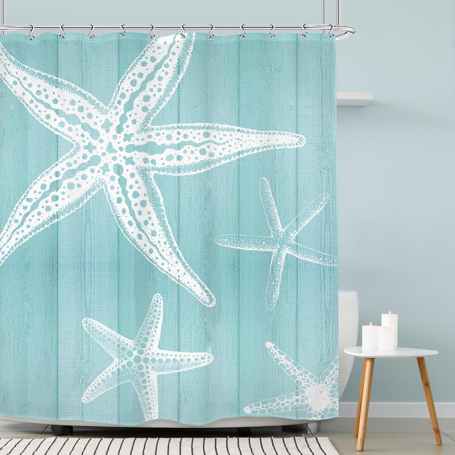 Beachy Shower Blue Coastal Beach Starfish Farmhouse Nautical Barn Wooden Plank Ocean Vintage Pastel Rustic Country Bathroom W60H190(CM)-1 Pcs
Beachy Shower Blue Coastal Beach Starfish Farmhouse Nautical Barn Wooden Plank Ocean Vintage Pastel Rustic Country Bathroom W60H190(CM)-1 Pcs
